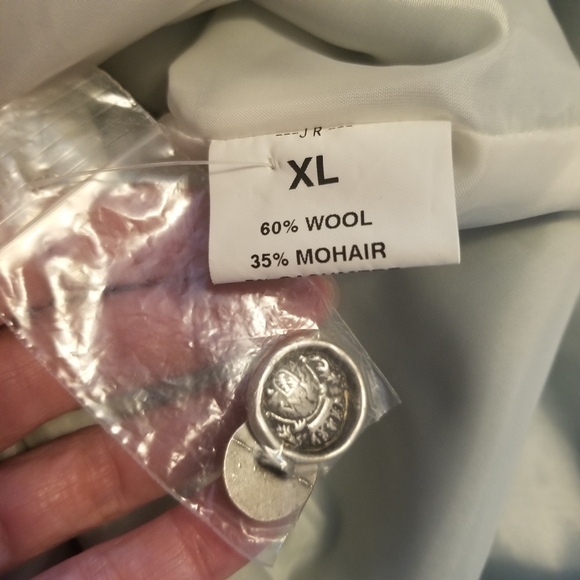 Moriarty's Gap Of Dunloe Ireland Seafoam Wool Cashmere Herringbone Jacket XL - Picture 7 of 8